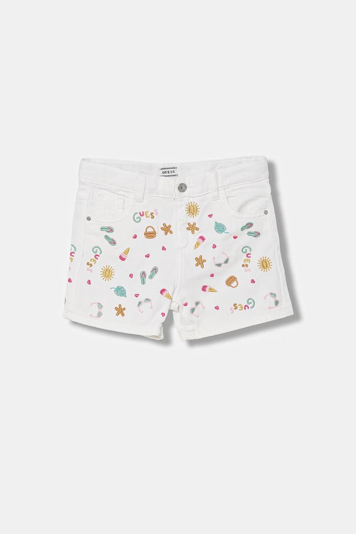 Guess pantaloni scurți pentru copii alb K6GD09.WH630.PPY2.M
