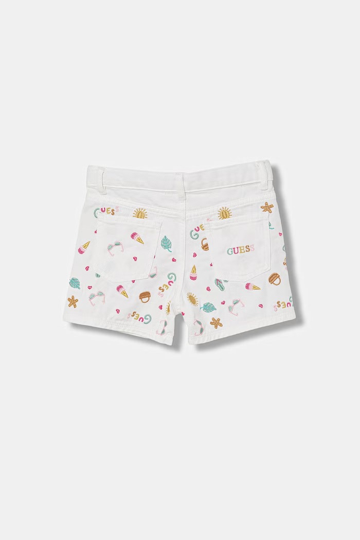 Guess pantaloni scurți pentru copii K6GD09.WH630.PPY2.M alb SS26