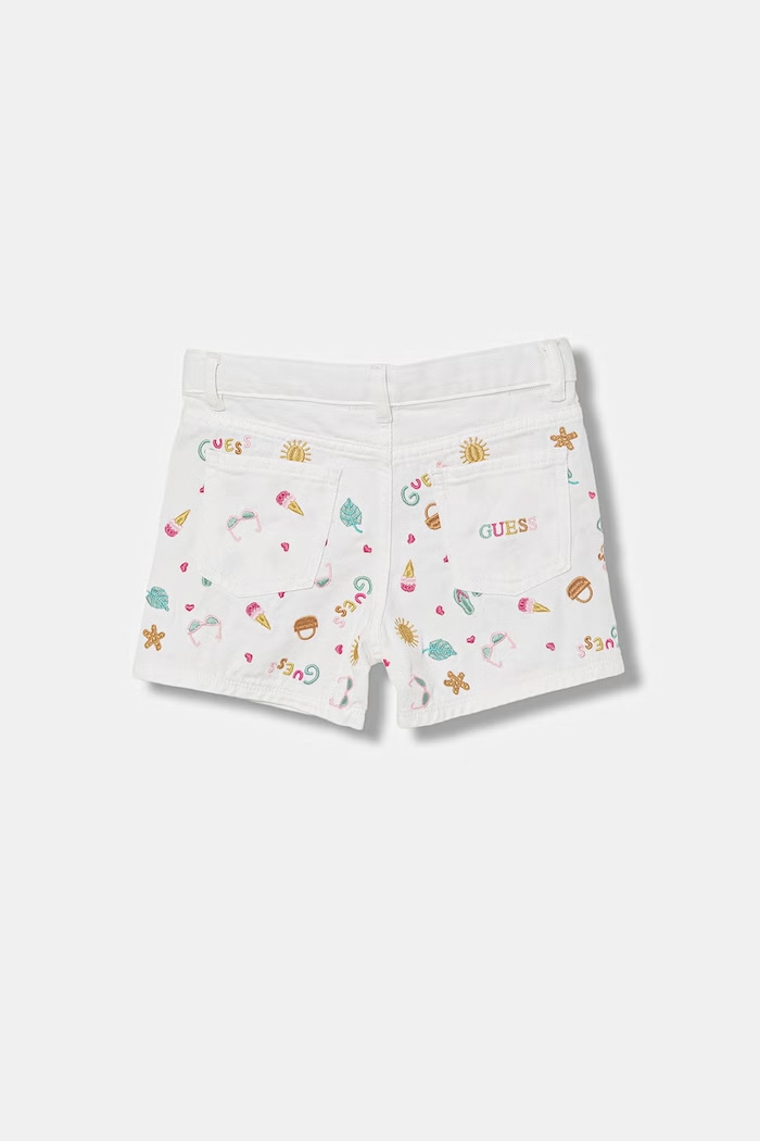 Guess pantaloni scurți pentru copii K6GD09.WH630.PPY2.M alb SS26