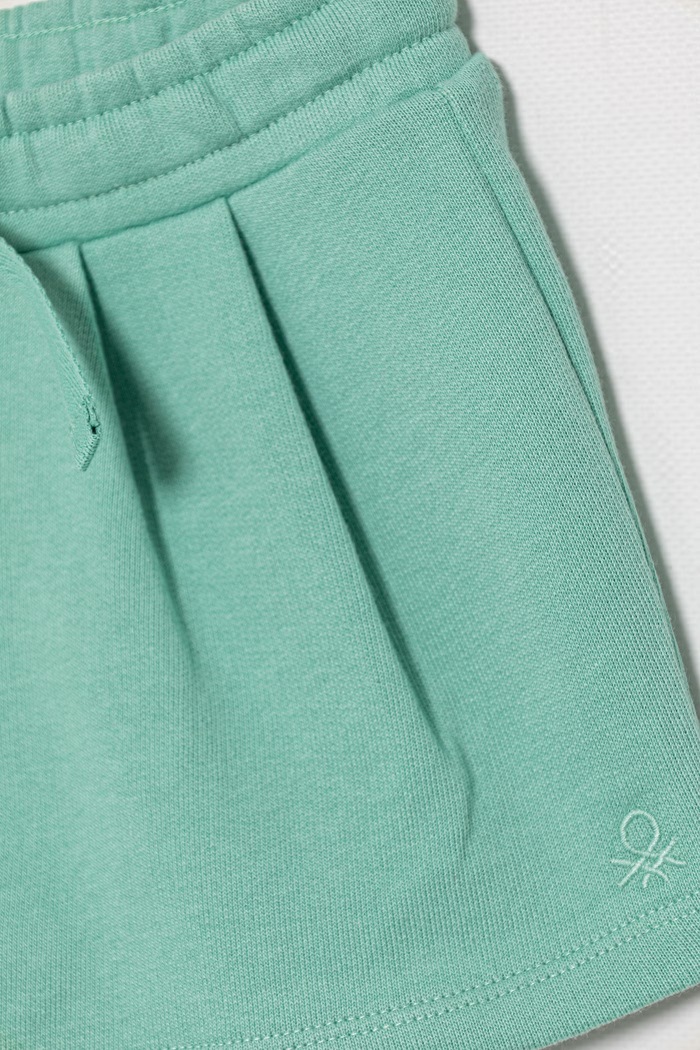 Fete United Colors of Benetton pantaloni scurți de trening pentru copii, din bumbac 3J70G901R.P.Stagionale turcoaz