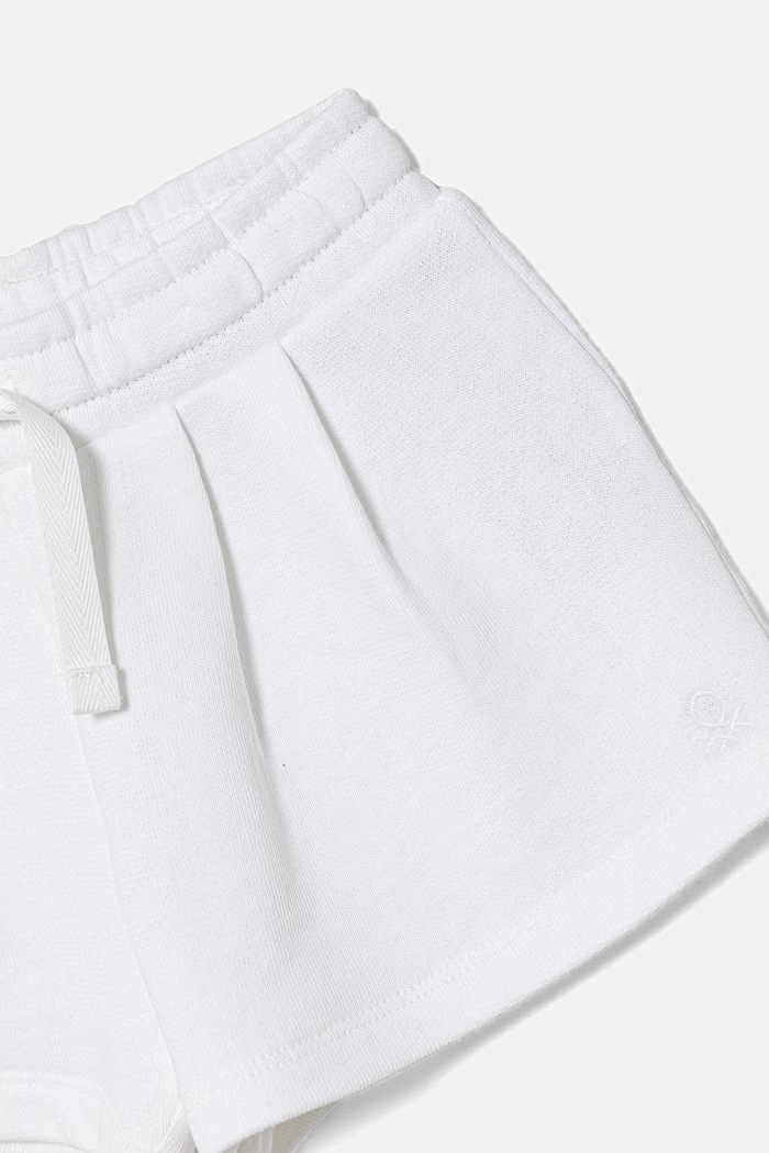 Dievča Detské bavlnené teplákové šortky United Colors of Benetton 3J70G901R.P.Riproposto biela