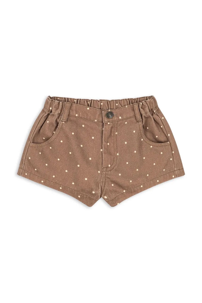 Konges Sløjd pantaloni scurți pentru copii, din bumbac MAGOT SHORTS GOTS maro KS105463.PPY2