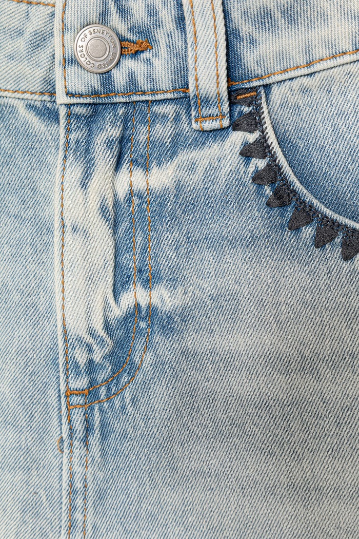 Fete United Colors of Benetton pantaloni scurți pentru copii, din denim 4KEHC904O.G.seasonal albastru