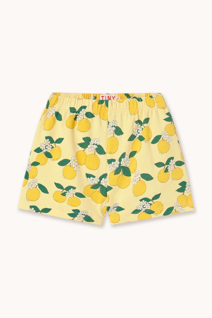 Tinycottons pantaloni scurți copii ORANGES RIB SHORT SS26.113 galben SS26