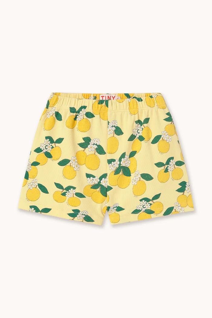 Tinycottons pantaloni scurți copii ORANGES RIB SHORT SS26.113 galben SS26
