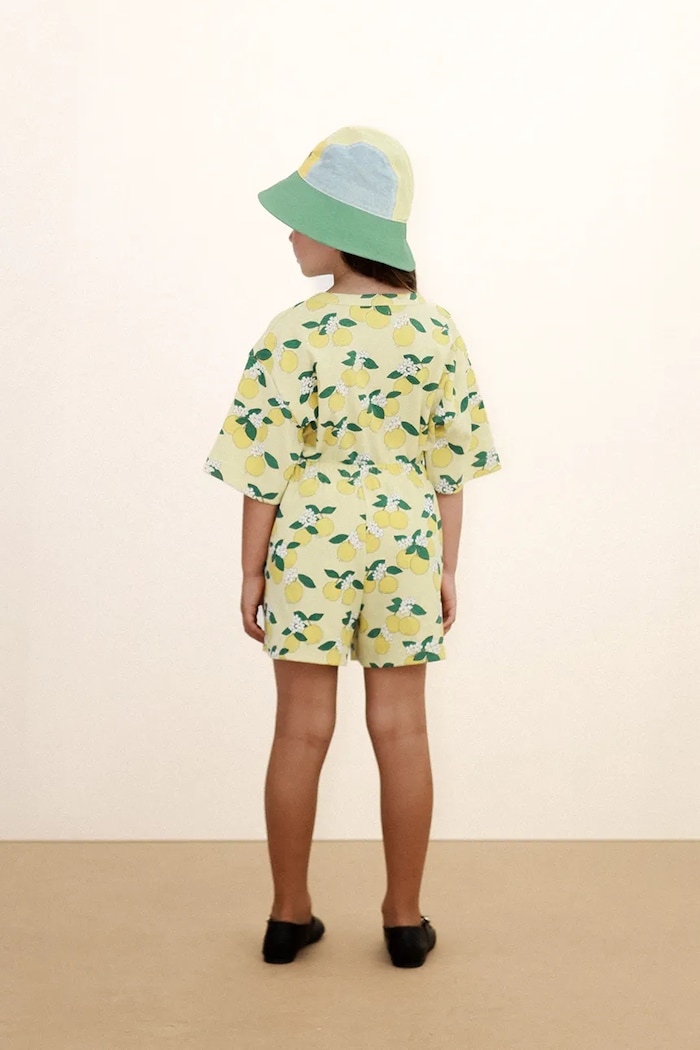 Tinycottons pantaloni scurți copii ORANGES RIB SHORT SS26.113 galben
