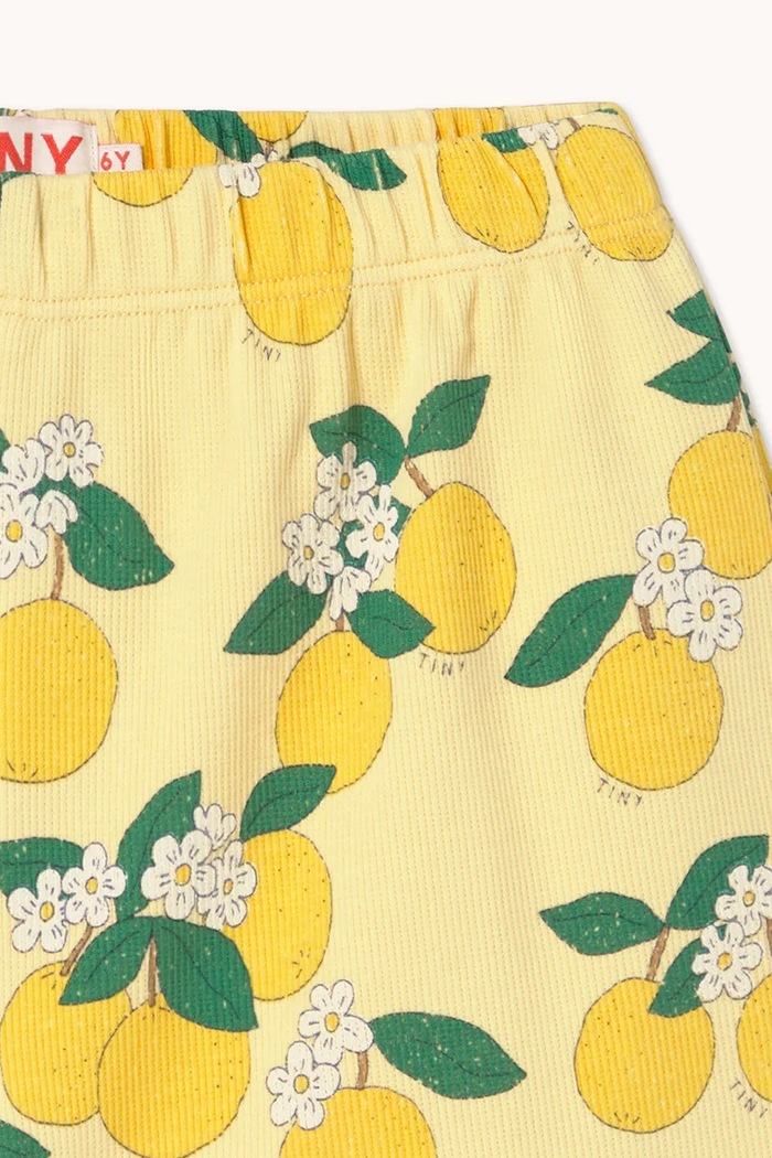 Tinycottons pantaloni scurți copii ORANGES RIB SHORT galben SS26.113