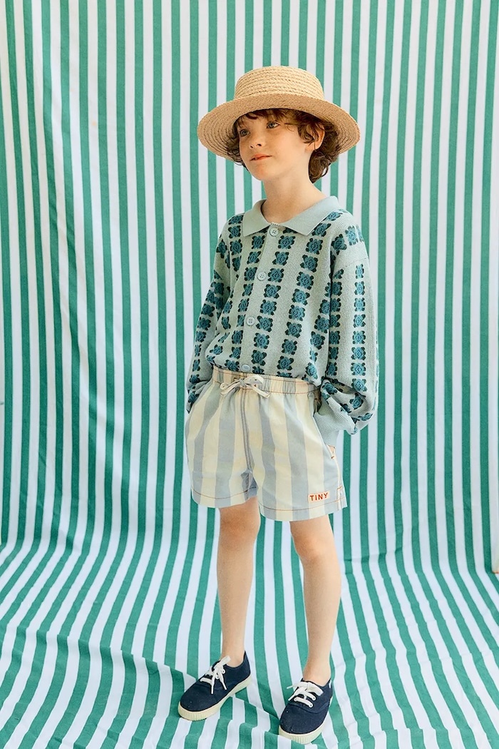 Detské bavlnené šortky Tinycottons STRIPES TWILL SHORTS bavlna modrá SS26.298