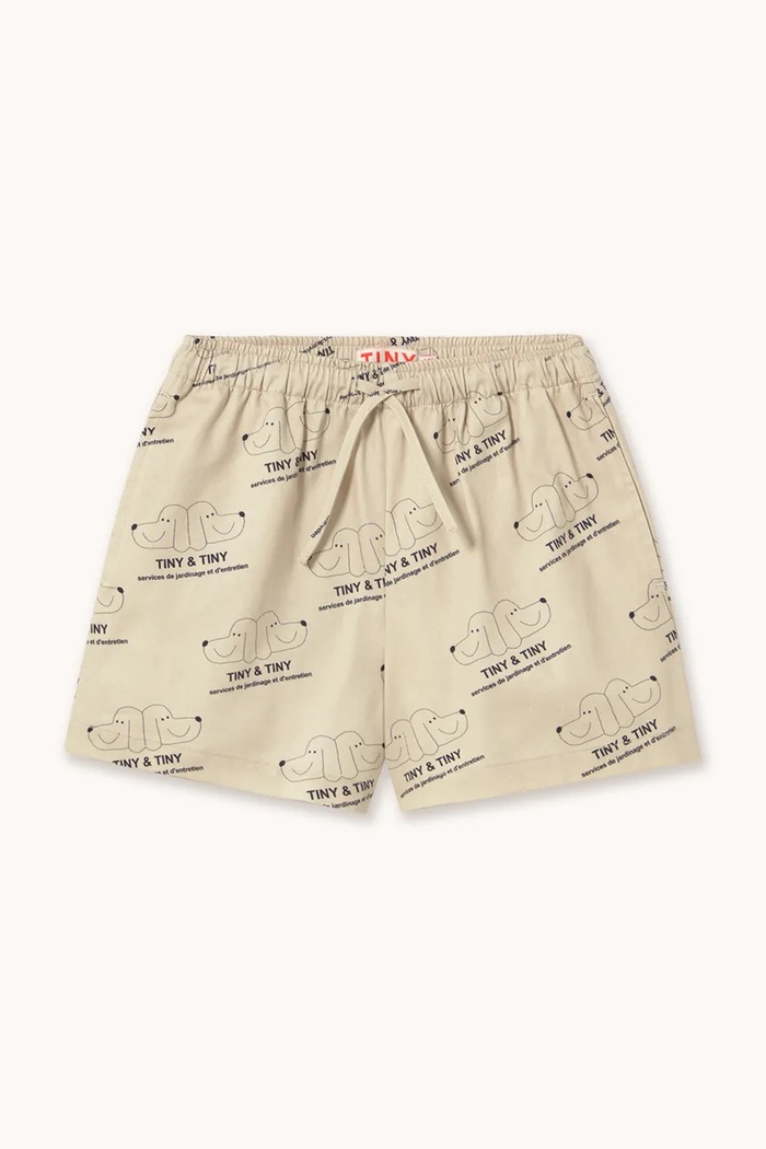 Tinycottons pantaloni scurți din bumbac pentru copii TINY & TINY TWILL SHORTS SS26.309 bej SS26