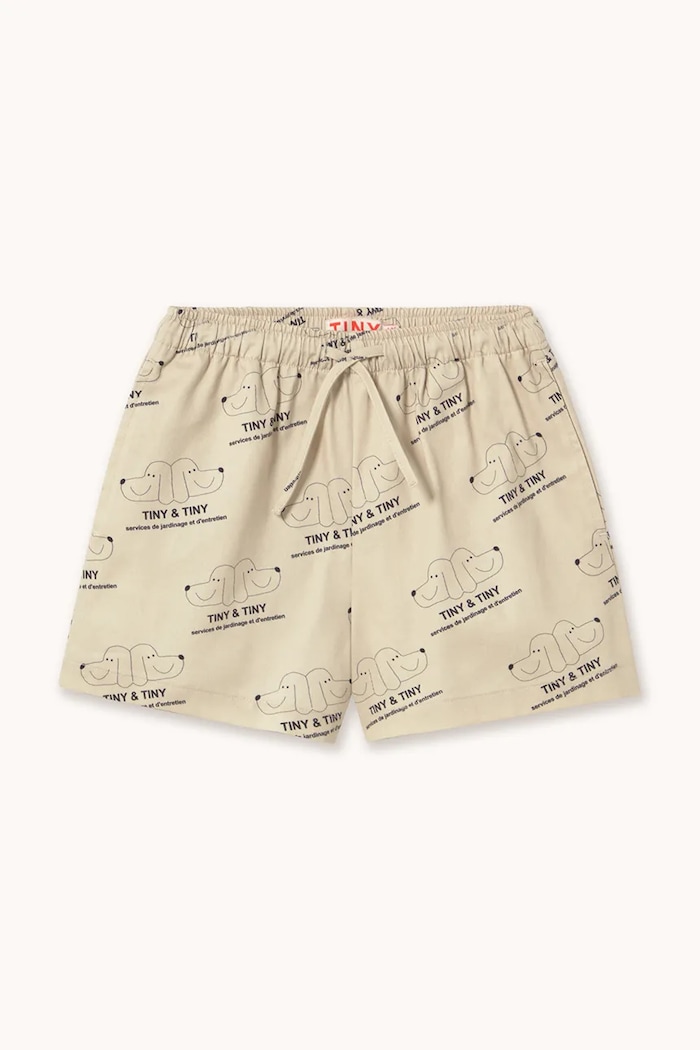Tinycottons pantaloni scurți din bumbac pentru copii TINY & TINY TWILL SHORTS SS26.309 bej SS26