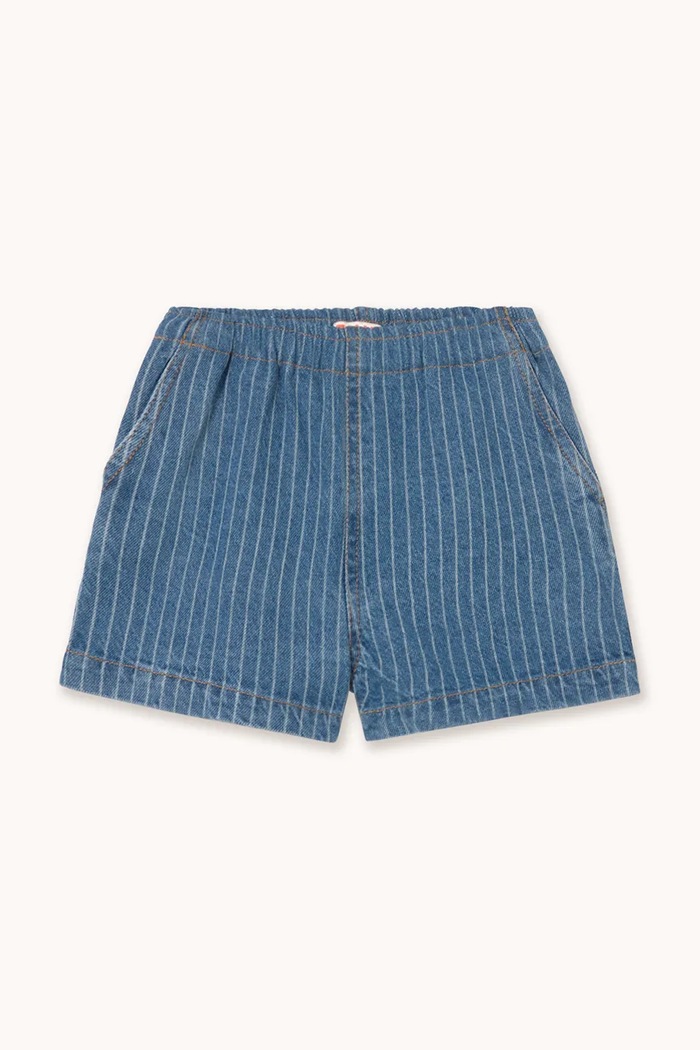 Otroške kratke hlače iz jeansa Tinycottons STRIPES DENIM SHORTS SS26.338 modra SS26