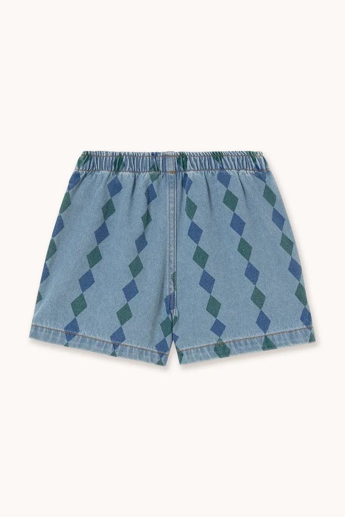 Tinycottons pantaloni scurți din denim pentru copii DIAMONDS SHORTS SS26.356 albastru SS26