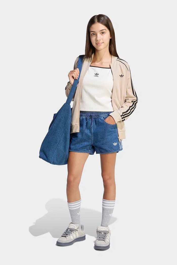 Otroške kratke hlače iz jeansa adidas Originals modra KC8518
