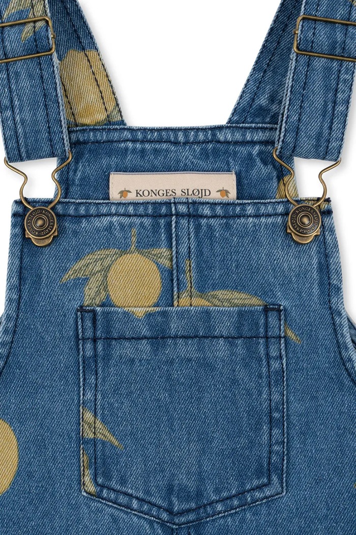 Detské rifľové nohavice na traky Konges Sløjd MAGOT OVERALLS GOTS tmavomodrá KS104972.PPY2