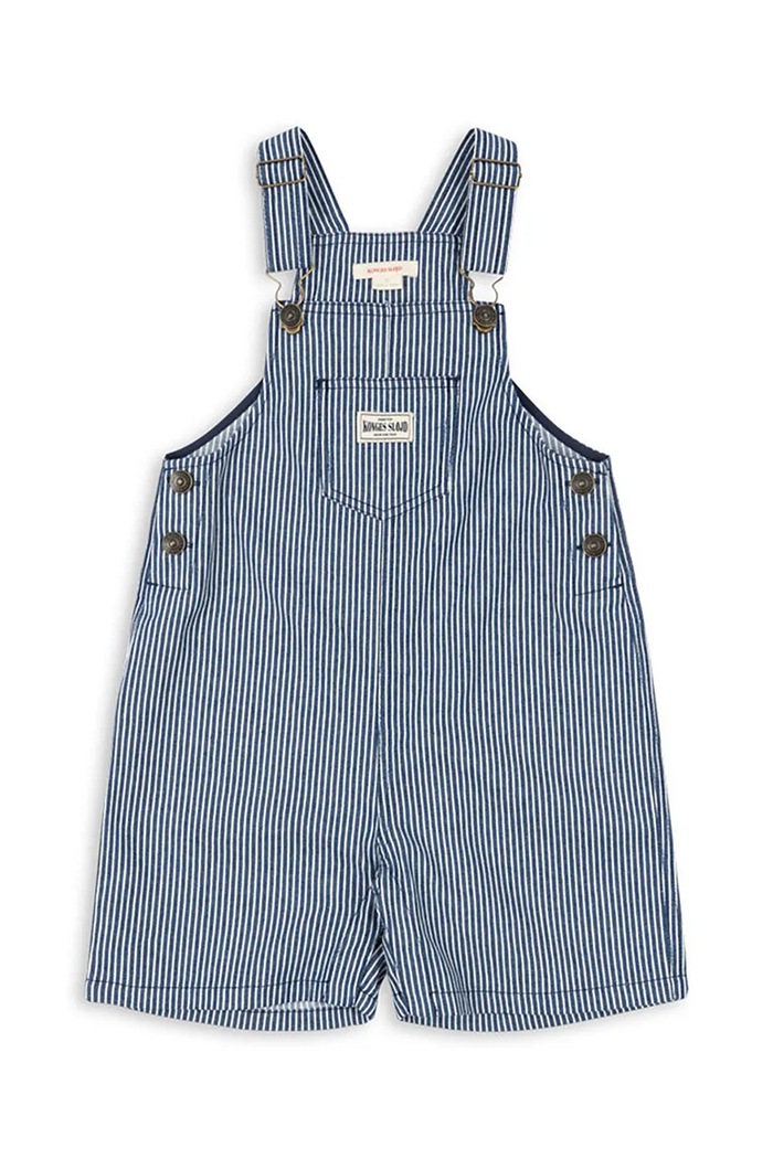 Detské nohavice na traky Konges Sløjd LUC OVERALLS GOTS bavlna modrá KS104956.PPY2
