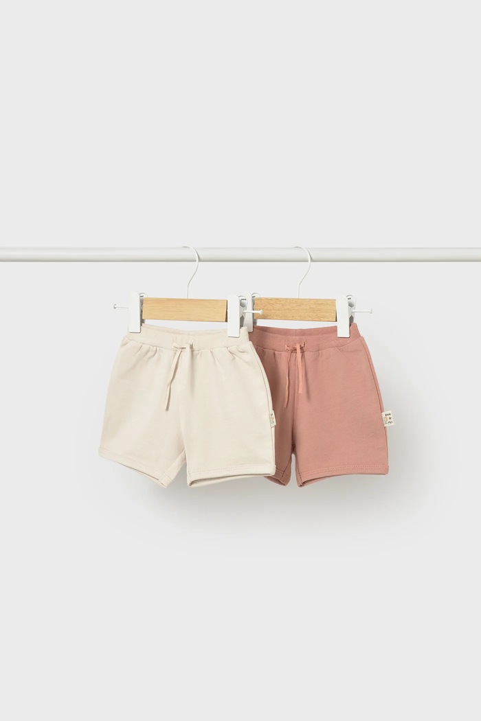 Σορτς μωρού Mayoral Newborn 2-pack με ελαστάν ροζ 1292.2A.Newborn.PPY2
