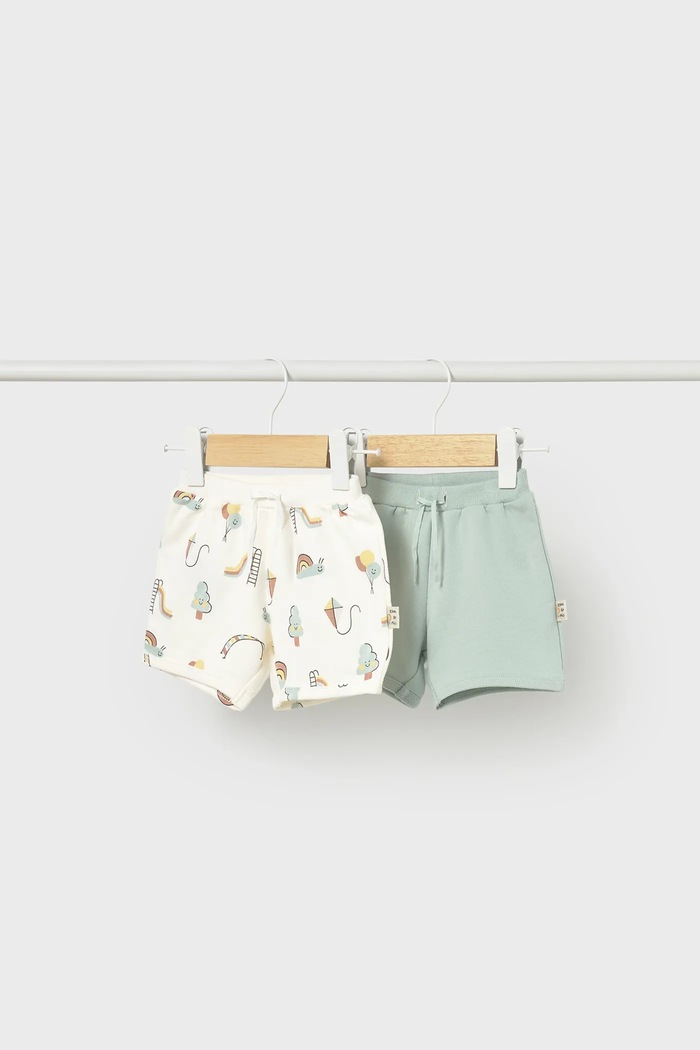 Σορτς μωρού Mayoral Newborn 2-pack με ελαστάν πράσινο 1292.2A.Newborn.PPY2