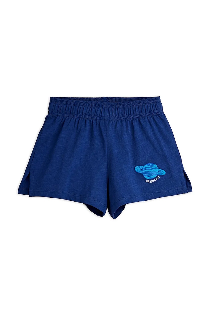 Mini Rodini pantaloni scurți din bumbac pentru copii Planet uni albastru 26230125