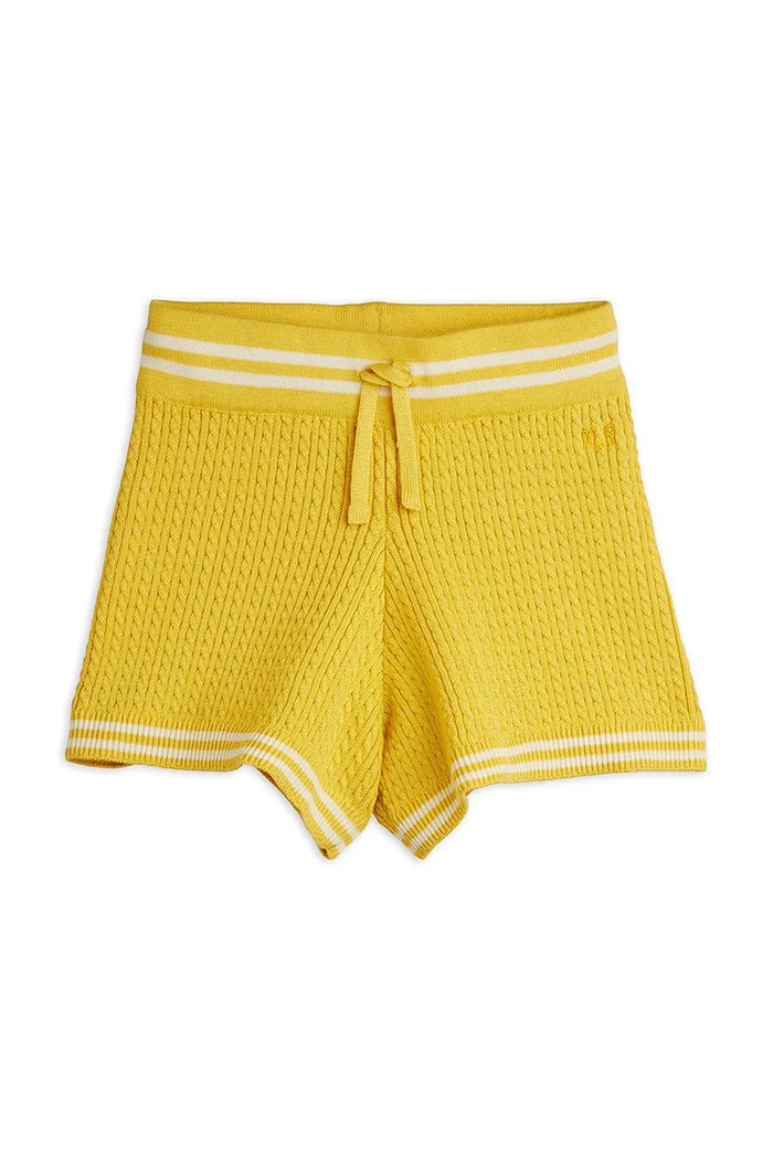 Mini Rodini pantaloni scurți din bumbac pentru copii Cable casual galben 26230151