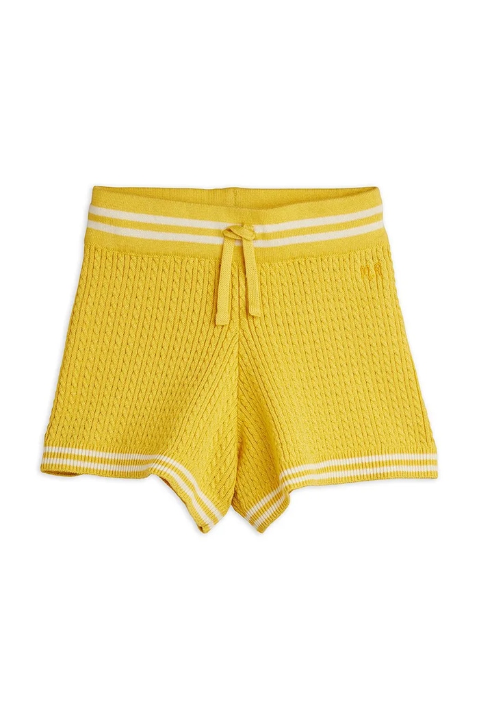 Mini Rodini pantaloni scurți din bumbac pentru copii Cable casual galben 26230151
