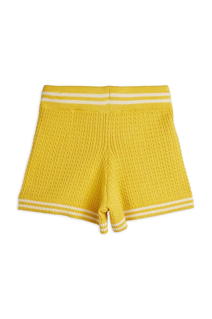 Mini Rodini pantaloni scurți din bumbac pentru copii Cable 26230151 galben SS26