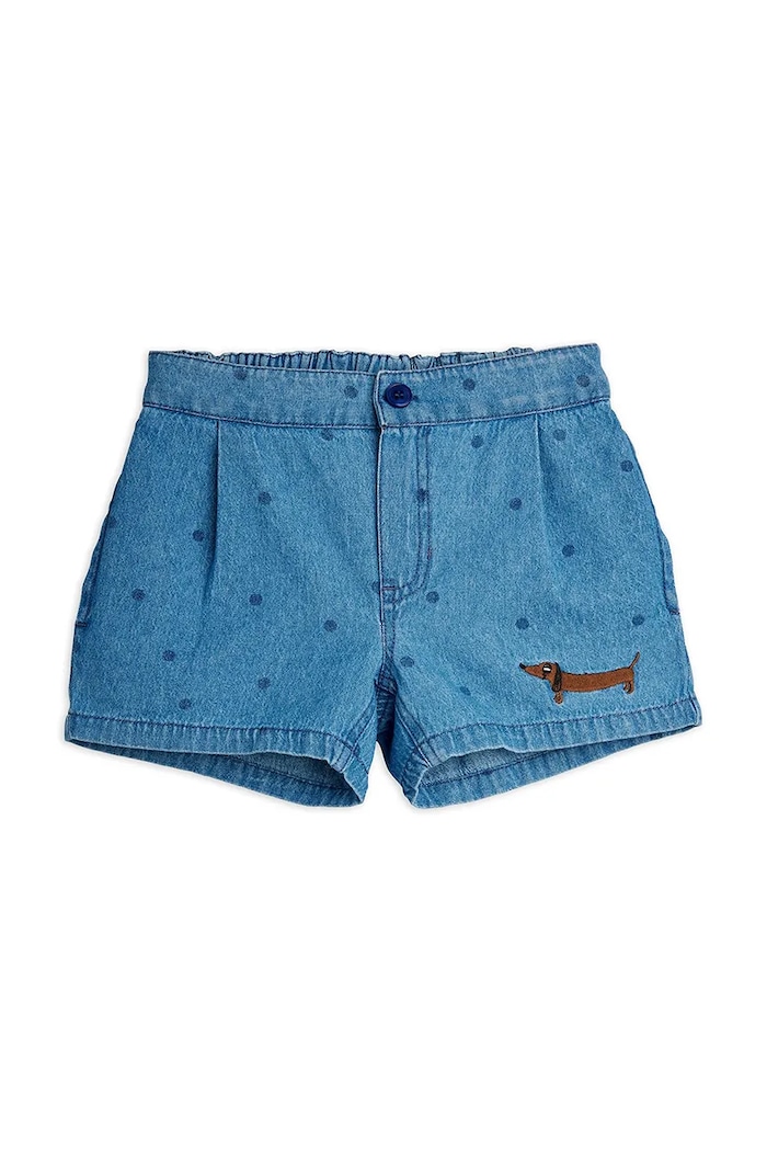 Mini Rodini pantaloni scurți din denim pentru copii denim dots cu modele albastru 26230152