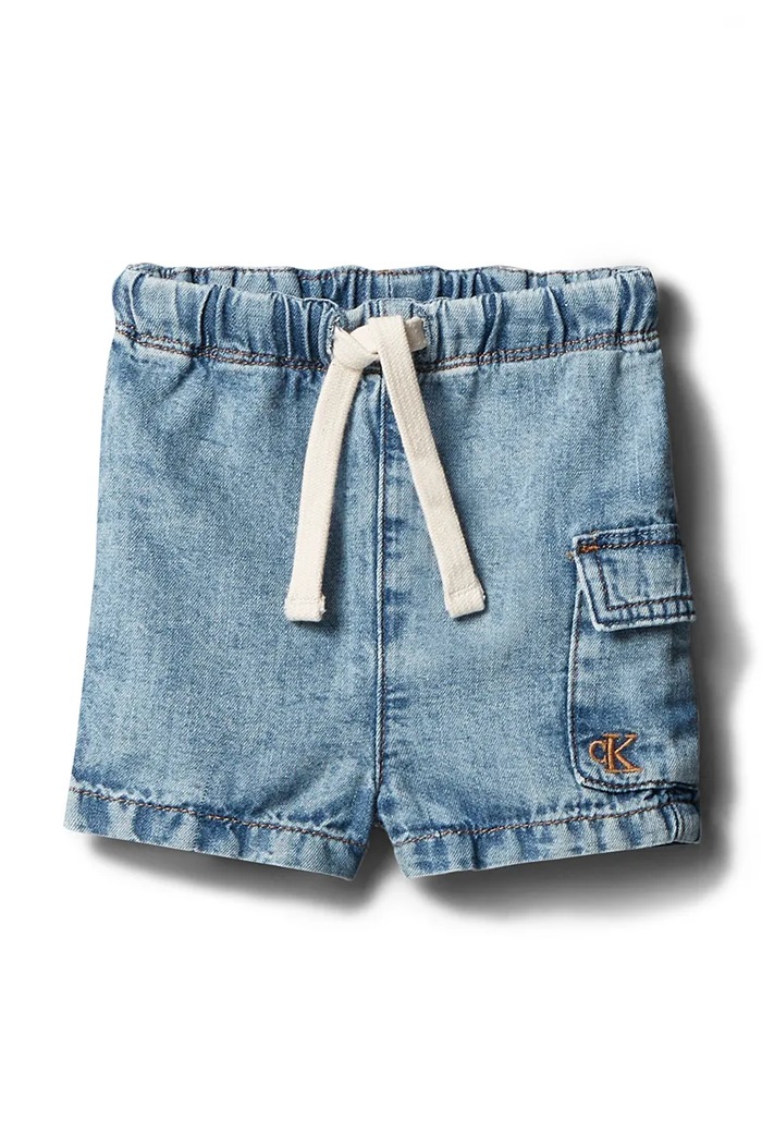 Calvin Klein Jeans šortky dojčenské rifľové modrá LVCKSJC60B.PPY2