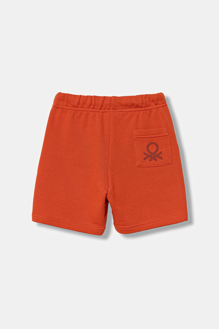 United Colors of Benetton Kratke hlače otroške bombažne 3J70G900P.P.Stagionale oranžna SS26