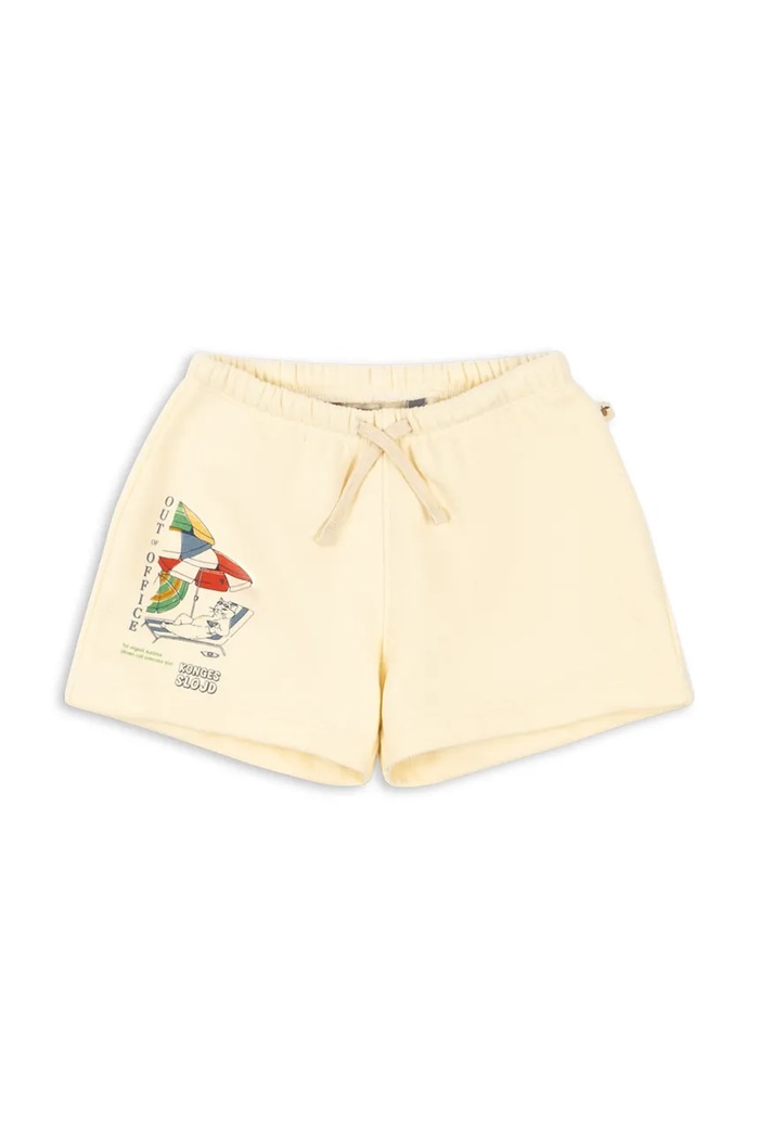Konges Sløjd pantaloni scurți de trening pentru copii, din bumbac LOU SWEAT SHORTS OCS KS105452.PPY2 bej SS26