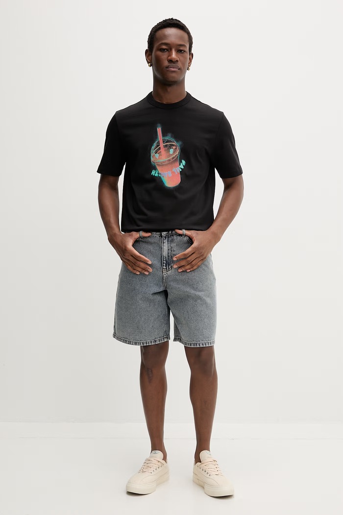 Les Deux pantaloni scurți pentru bărbați, din denim Ryder 1001445 albastru SS26