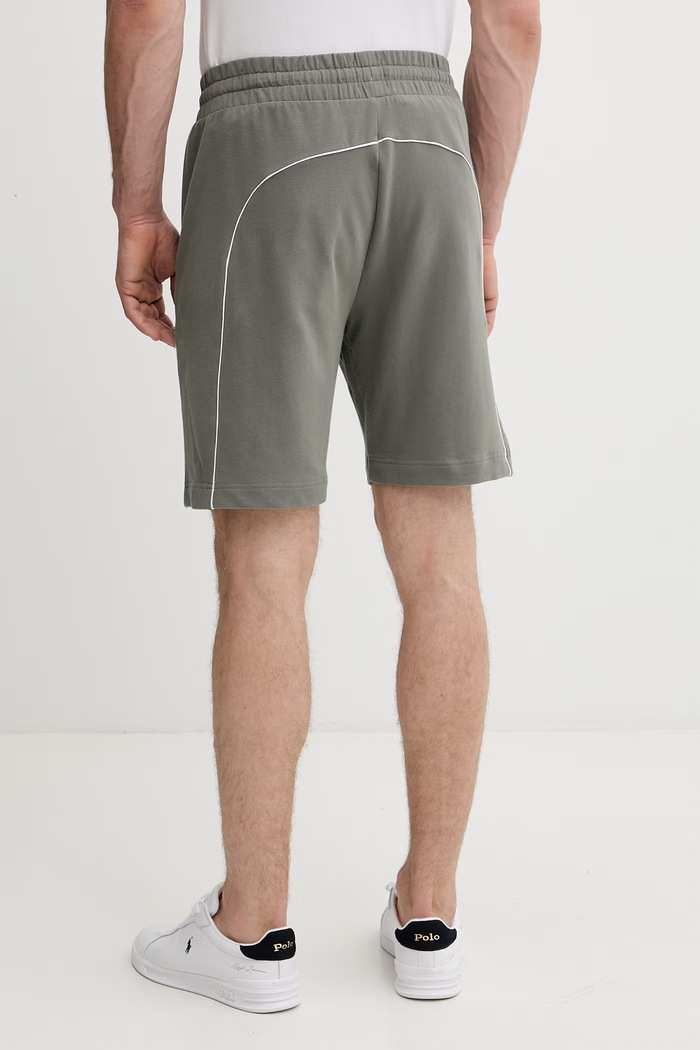 HUGO szorty dresowe męskie bawełniane z elastanem PALO SHORTS 50556996 zielony SS26