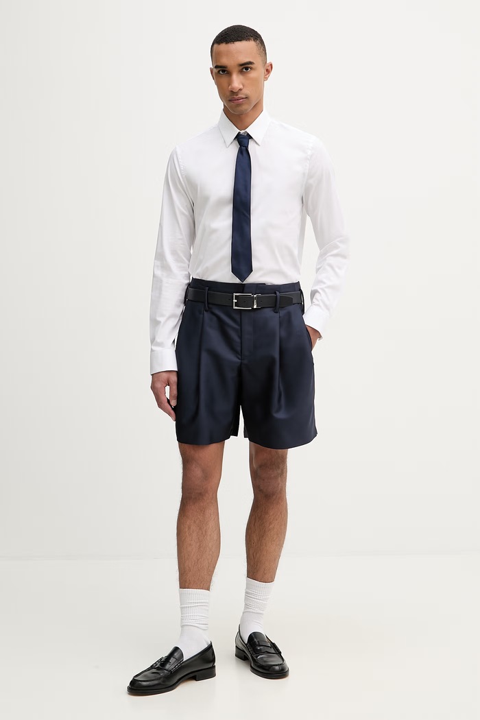 Kenzo šortky pánske s vlnou FG55SH3029FA tmavomodrá SS26