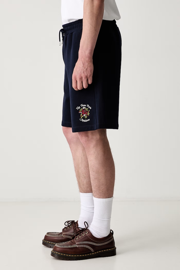 Drôle de Monsieur Slogan Rose szorty dresowe bawełniane męskie J.BS180.CO127.NY granatowy SS26