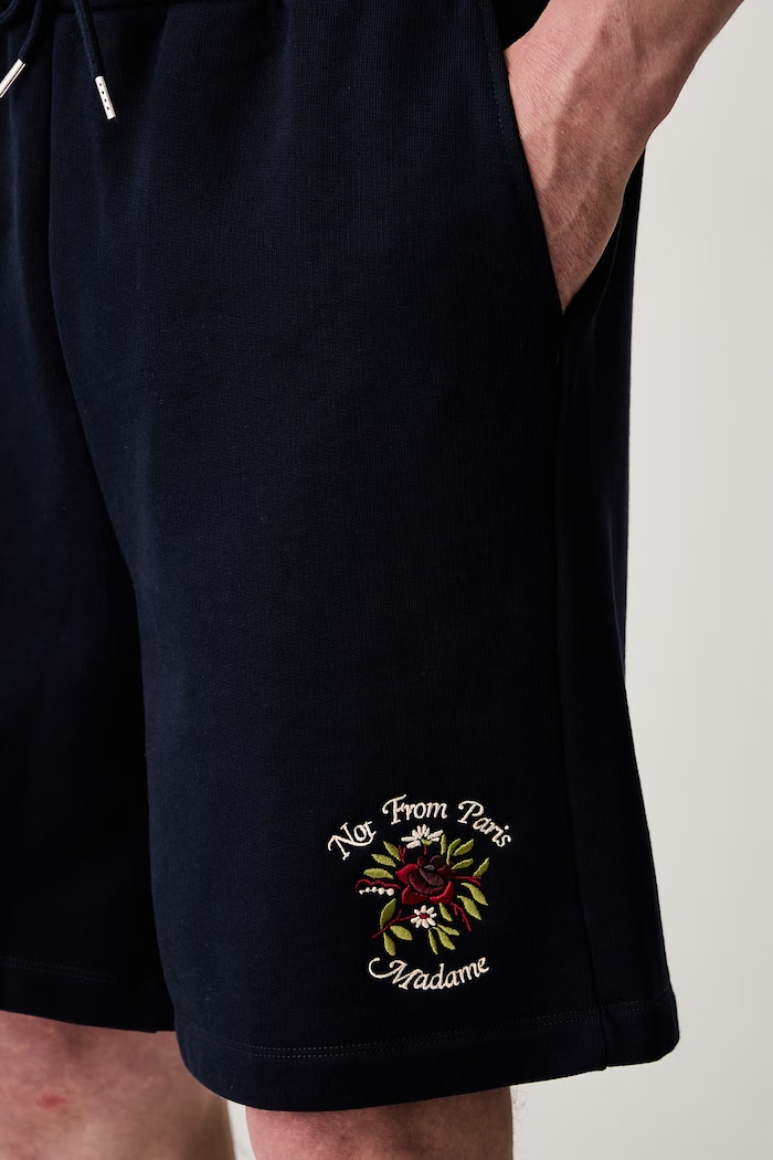 Drôle de Monsieur Slogan Rose szorty dresowe bawełniane męskie granatowy J.BS180.CO127.NY