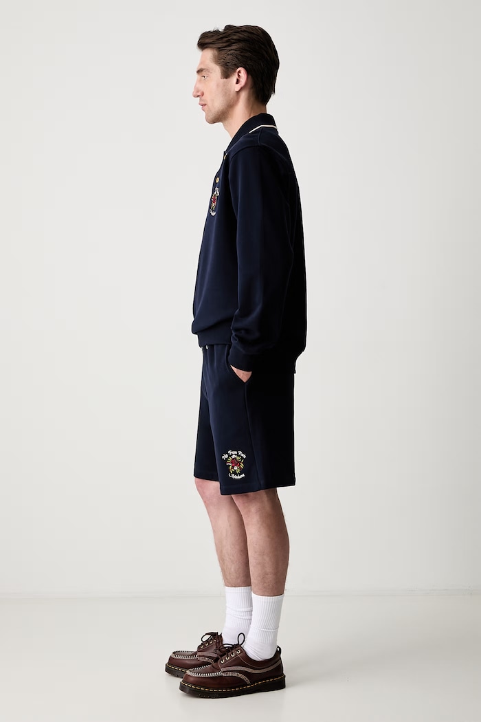 Drôle de Monsieur Slogan Rose спортивные шорты из хлопка для мужчин J.BS180.CO127.NY тёмно-синий