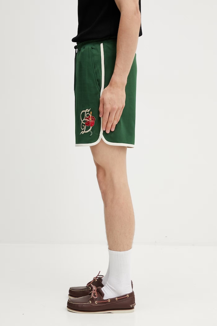 Drôle de Monsieur Hibiscus shorts cotton Men's K.BS181.PL160.DGN green SS26