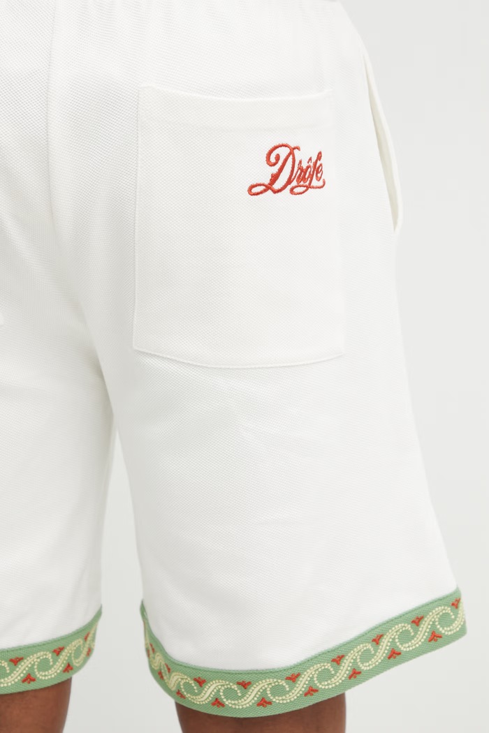 Drôle de Monsieur Short Piqué Brodé šortky bavlněné pánské béžová K.BS179.CO264.OW
