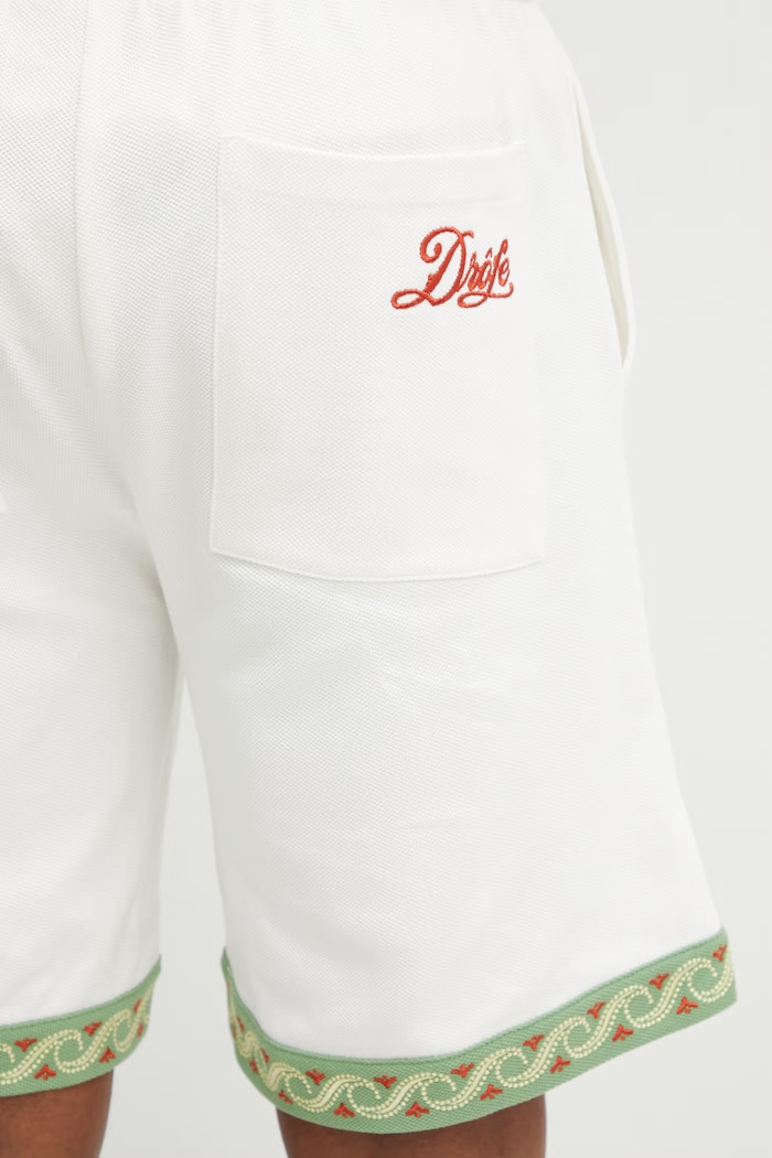 Drôle de Monsieur Short Piqué Brodé šortky bavlněné pánské béžová K.BS179.CO264.OW