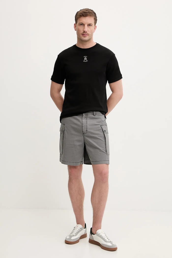 Pamučne kratke hlače Armani Exchange XM001829.AF18577 siva SS26