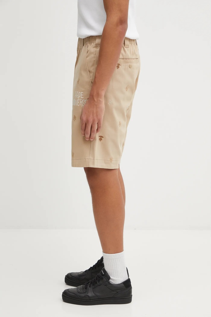 Хлопковые шорты AAPE Main AAPSPMB691XXO бежевый SS26
