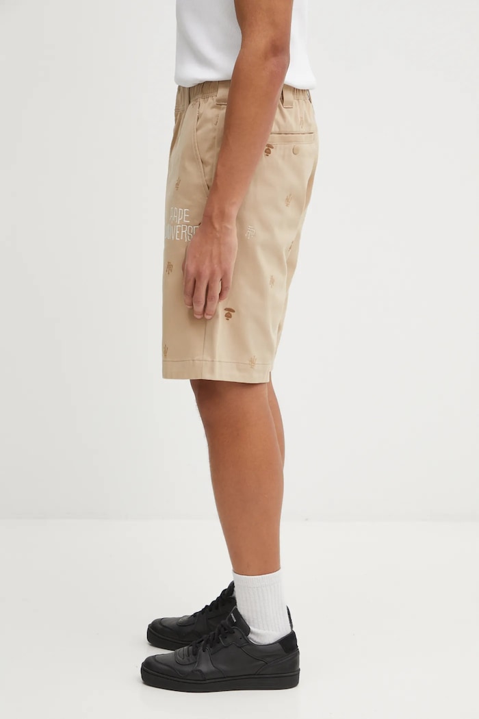 Хлопковые шорты AAPE Main AAPSPMB691XXO бежевый SS26
