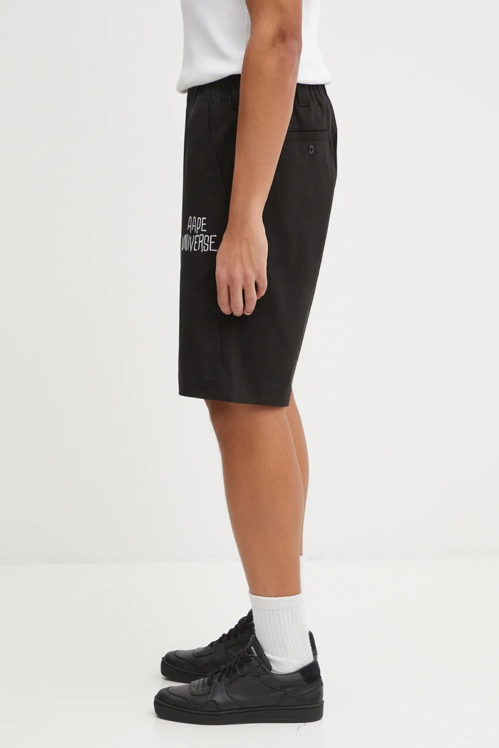Хлопковые шорты AAPE Main AAPSPMB691XXO чёрный SS26