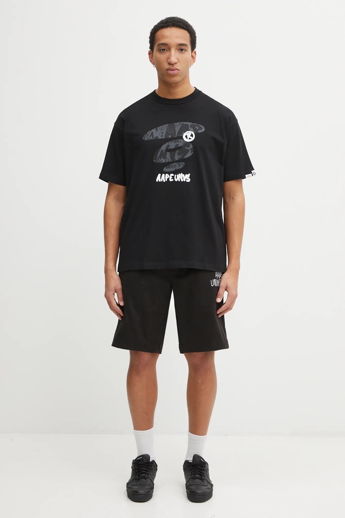 Хлопковые шорты AAPE Main AAPSPMB691XXO чёрный