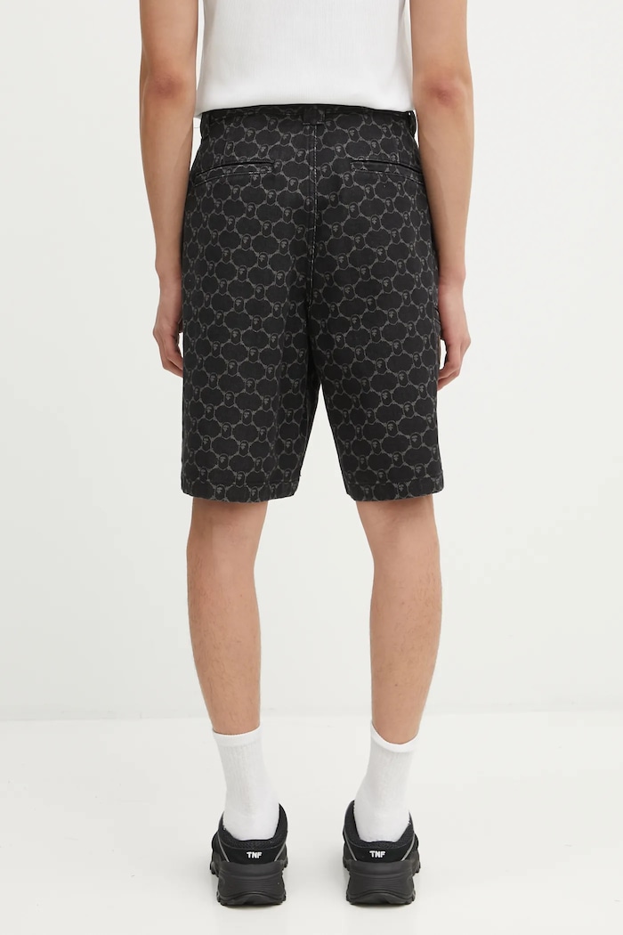 Clothing A Bathing Ape denim shorts College Monogram 1L30151302 black