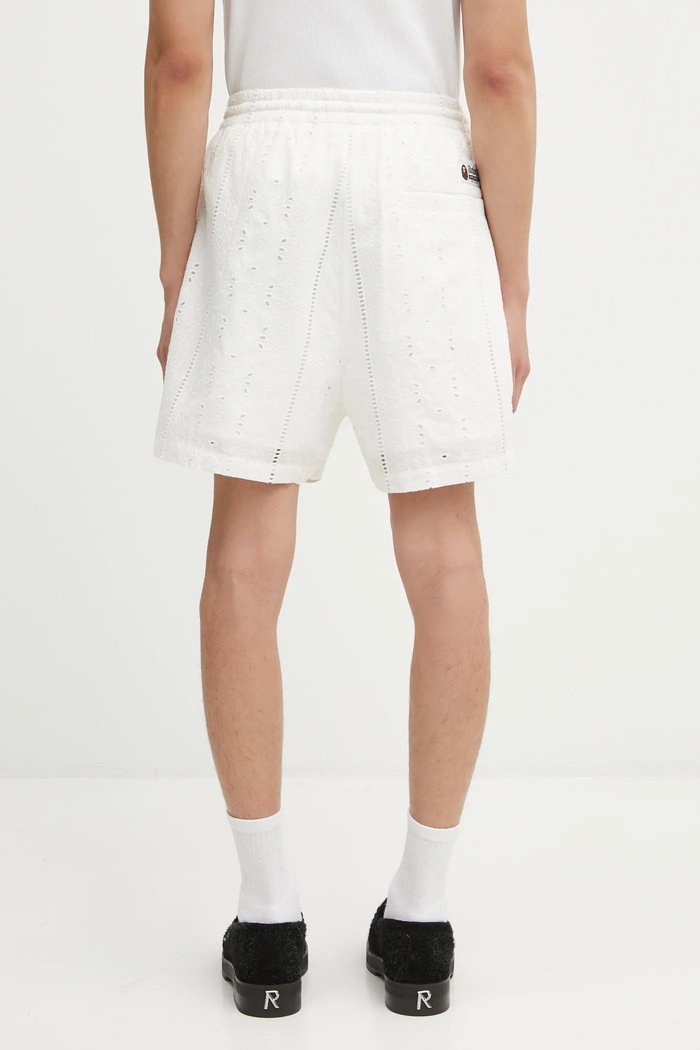 Clothing A Bathing Ape cotton shorts Embroidery 1L30153307 white