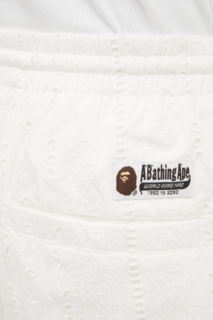 A Bathing Ape cotton shorts Embroidery white 1L30153307
