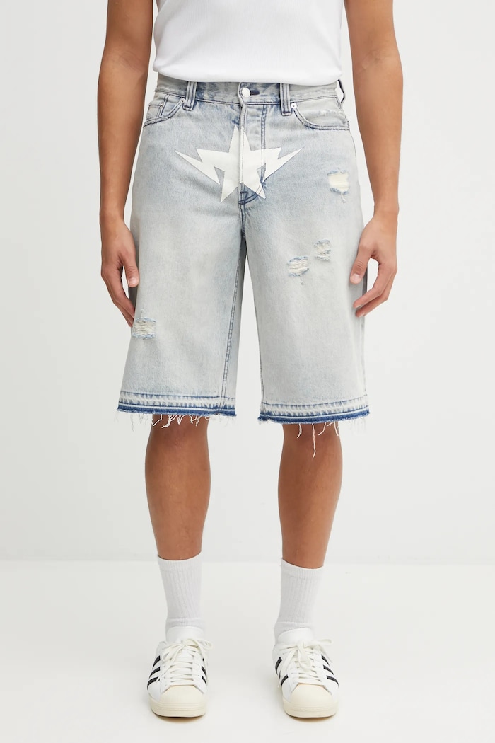 Джинсовые шорты A Bathing Ape Destroyed Sta печать голубой 1L30151304