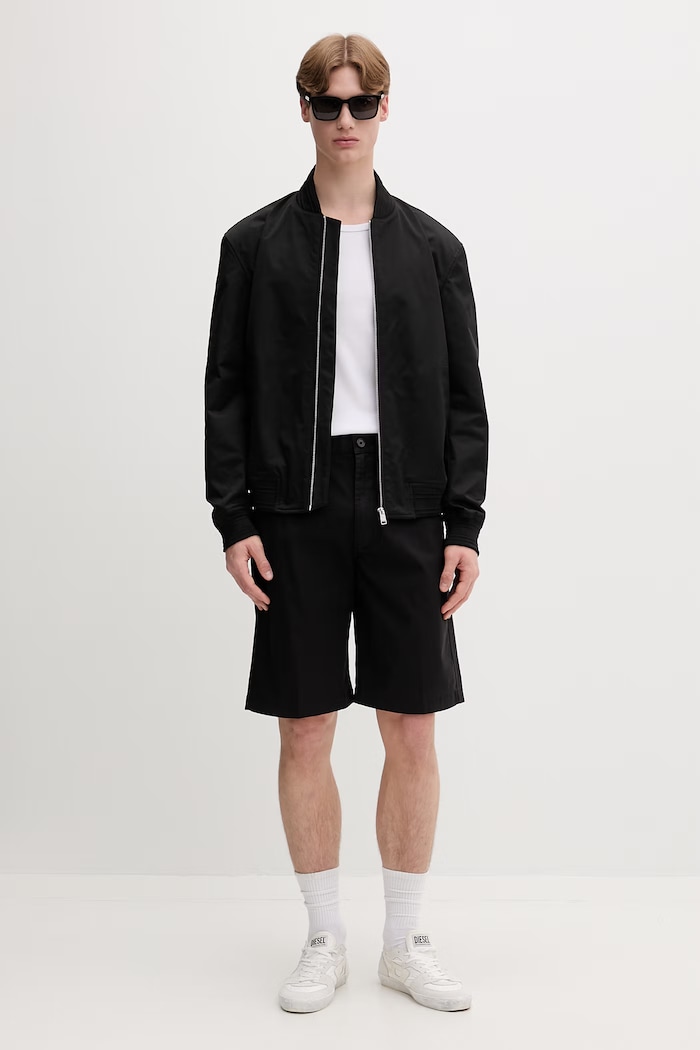 Diesel pantaloni scurți pentru bărbați, din bumbac cu elastan P-HANT-CHINO A20452.0EPCH negru SS26
