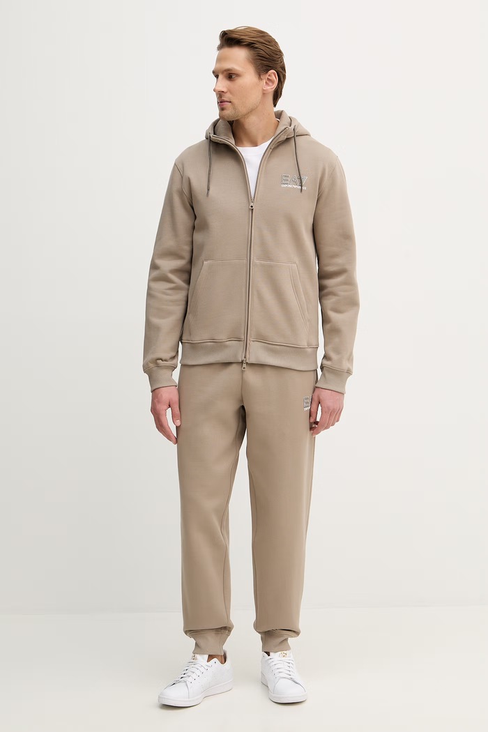 Спортивный костюм EA7 Emporio Armani трикотаж бежевый AF10377.7M001326