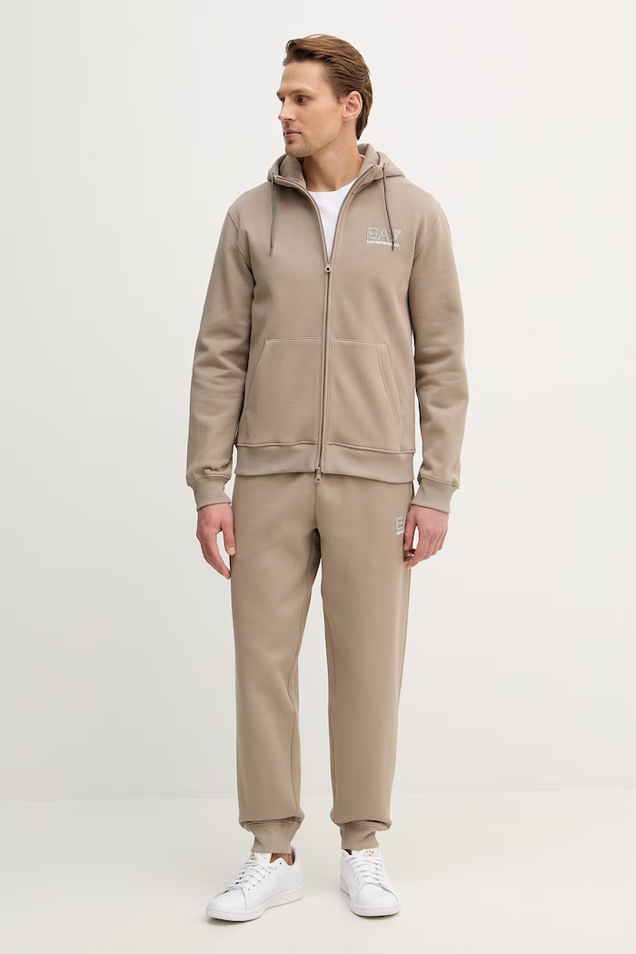 Спортивный костюм EA7 Emporio Armani трикотаж бежевый AF10377.7M001326